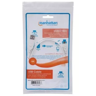 MANHATTAN Kabel propojovací USB 2.0 A Male / Micro-B Male, 1.8m, bílý MANHATTAN Kabel propojovací USB 2.0 A Male / Micro-B Male, 1.8m, bílý