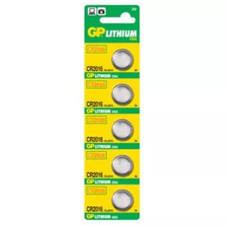 Baterie lithiová, CR2016, 3V, GP, blistr, 5-pack, cena za 1 ks Baterie Baterie lithiová, CR2016, 3V, GP, blistr, 5-pack, cena za 1 ks Baterie