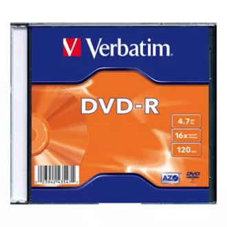 Verbatim DVD-R, Matt Silver, 43547, 4.7GB, 16x, slim box, bez možnosti potisku, 12cm, pro archivaci dat Verbatim DVD-R, Matt Silver, 43547, 4.7GB, 16x, slim box, bez možnosti potisku, 12cm, pro archivaci dat