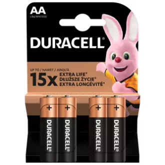 Duracell Jednorázová alkalická baterie AA, 4-pack Duracell Jednorázová alkalická baterie AA, 4-pack