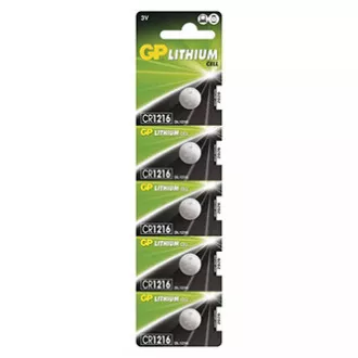 GP Jednorázová lithiová baterie CR1216, 5-pack GP Jednorázová lithiová baterie CR1216, 5-pack