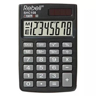 Rebell Kalkulačka RE-SHC108 BX, RE-SHC100N BX, černá, kapesní, osmimístná Rebell Kalkulačka RE-SHC108 BX, RE-SHC100N BX, černá, kapesní, osmimístná