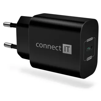 CONNECT IT Voyager2 nabíjecí adaptér 1×USB-C, 25W PD, ČERNÝ CONNECT IT Voyager2 nabíjecí adaptér 1×USB-C, 25W PD, ČERNÝ