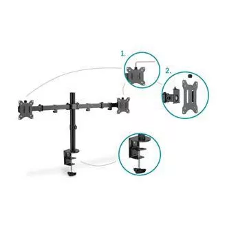 Digitus držák na dva monitory 15-32 ", 2x 8 kg (max.), Černé VESA: 75 x 75, 100 x 100 Digitus držák na dva monitory 15-32 ", 2x 8 kg (max.), Černé VESA: 75 x 75, 100 x 100