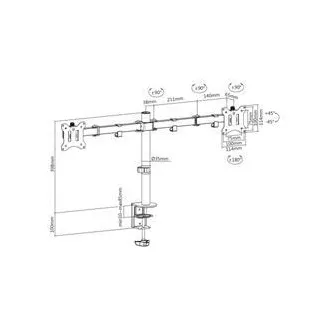 Digitus držák na dva monitory 15-32 ", 2x 8 kg (max.), Černé VESA: 75 x 75, 100 x 100 Digitus držák na dva monitory 15-32 ", 2x 8 kg (max.), Černé VESA: 75 x 75, 100 x 100