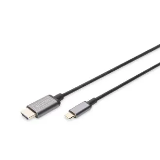 Digitus USB-C - HDMI kabelový adaptér, 1,8 m 4K/30 Hz, černý, kovový kryt Digitus USB-C - HDMI kabelový adaptér, 1,8 m 4K/30 Hz, černý, kovový kryt