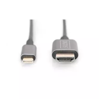 Digitus USB-C - HDMI kabelový adaptér, 1,8 m 4K/30 Hz, černý, kovový kryt Digitus USB-C - HDMI kabelový adaptér, 1,8 m 4K/30 Hz, černý, kovový kryt