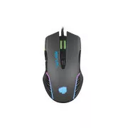 Fury Herní myš Hustler, herní, 6400DPI, USB, optická, drátová, RGB, 7 tlačítek, kabel délka 1,6m, černá