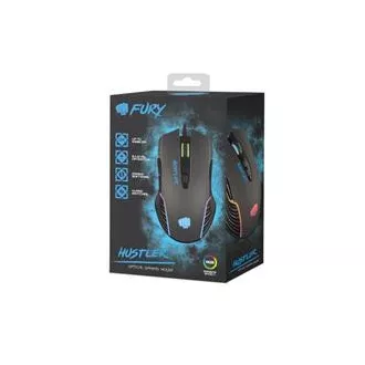 Fury Herní myš Hustler, herní, 6400DPI, USB, optická, drátová, RGB, 7 tlačítek, kabel délka 1,6m, černá Fury Herní myš Hustler, herní, 6400DPI, USB, optická, drátová, RGB, 7 tlačítek, kabel délka 1,6m, černá