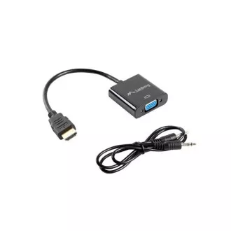 LANBERG adaptér HDMI (M) na VGA (F) + Minijack 3.5mm (F) kabel 20cm LANBERG adaptér HDMI (M) na VGA (F) + Minijack 3.5mm (F) kabel 20cm