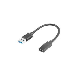 LANBERG kabel USB-C (F) 3.1 na USB-A (M) 15cm, černý LANBERG kabel USB-C (F) 3.1 na USB-A (M) 15cm, černý