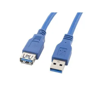 LANBERG USB-A M / F 3.0 kabel 3m, modrý LANBERG USB-A M / F 3.0 kabel 3m, modrý