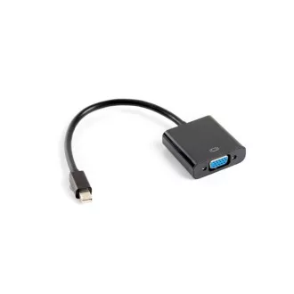 LANBERG adaptér mini DisplayPort 1.2 na VGA, M/F, kabel 20cm, černý LANBERG adaptér mini DisplayPort 1.2 na VGA, M/F, kabel 20cm, černý