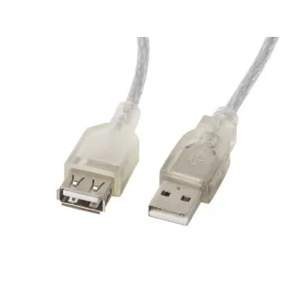LANBERG USB-A M / F 2.0 kabel 5m, transparentní LANBERG USB-A M / F 2.0 kabel 5m, transparentní