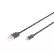 Digitus USB 2.0 kabel USB A samec na USB micro B samec, 2x stíněný, Měď, 1m