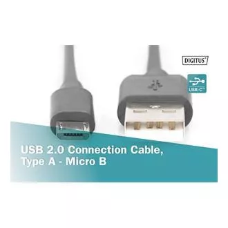 Digitus USB 2.0 kabel USB A samec na USB micro B samec, 2x stíněný, Měď, 1m Digitus USB 2.0 kabel USB A samec na USB micro B samec, 2x stíněný, Měď, 1m