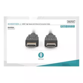 Digitus Připojovací kabel HDMI High Speed, typ A M/M, 2,0 m, Ultra HD 60p, zlatý, bl Digitus Připojovací kabel HDMI High Speed, typ A M/M, 2,0 m, Ultra HD 60p, zlatý, bl