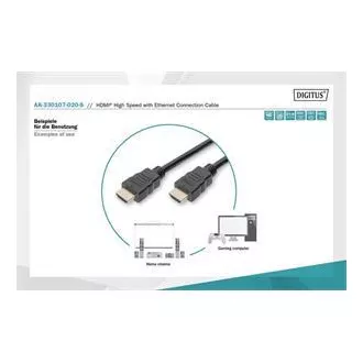 Digitus Připojovací kabel HDMI High Speed, typ A M/M, 2,0 m, Ultra HD 60p, zlatý, bl Digitus Připojovací kabel HDMI High Speed, typ A M/M, 2,0 m, Ultra HD 60p, zlatý, bl