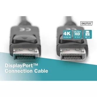 Digitus Připojovací kabel DisplayPort 1.2, DP M/M, 3,0 m, se západkou, Ultra HD 4K, bl Digitus Připojovací kabel DisplayPort 1.2, DP M/M, 3,0 m, se západkou, Ultra HD 4K, bl