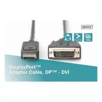 Digitus DisplayPort připojovací kabel, DP/M- DVI (24+1)/M 2.0m