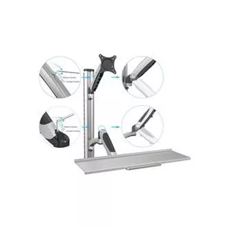 Digitus držák na monitor a klávesnici do 69cm (27"), flexibilní, 8kg VESA 75 x 75 a 100 x 100 mm