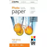 COLORWAY fotopapír/ high glossy 200g/m2, A4/ 50 kusů