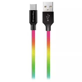 Colorway Datový Kabel Usb /Type-C/ 1m/ 2.4A/ Multicolor Colorway Datový Kabel Usb /Type-C/ 1m/ 2.4A/ Multicolor