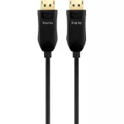 PremiumCord Optický DisplayPort 1.3/1.4 přípojný kabel M/M, zlacené konekt. 30m