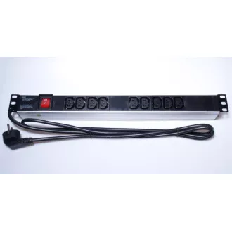PremiumCord Panel napájecí do 19" racku 1U, 9xIEC (C13), 2m kabel,vypínač PremiumCord Panel napájecí do 19" racku 1U, 9xIEC (C13), 2m kabel,vypínač