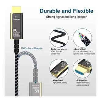 PremiumCord Ultra High Speed HDMI 2.1 optický fiber kabel 8K@60Hz,zlacené 25m PremiumCord Ultra High Speed HDMI 2.1 optický fiber kabel 8K@60Hz,zlacené 25m