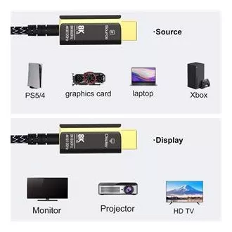PremiumCord Ultra High Speed HDMI 2.1 optický fiber kabel 8K@60Hz,zlacené 30m PremiumCord Ultra High Speed HDMI 2.1 optický fiber kabel 8K@60Hz,zlacené 30m