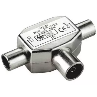 PremiumCord TV antenní slučovač-rozbočovač IEC 75 Ohm 1xF-2xM PremiumCord TV antenní slučovač-rozbočovač IEC 75 Ohm 1xF-2xM