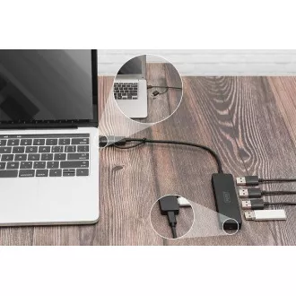 Digitus USB 3.0 Hub 4-Port, Slim Line, 0,2m kabel Digitus USB 3.0 Hub 4-Port, Slim Line, 0,2m kabel