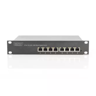 DIGITUS Gigabit Ethernet Switch 8-port, 10 palců, nemanagovaný DIGITUS Gigabit Ethernet Switch 8-port, 10 palců, nemanagovaný