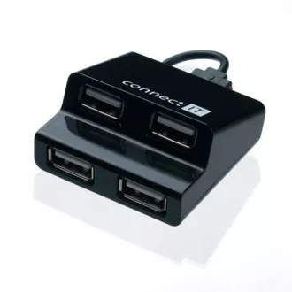 CONNECT IT USB hub 4 porty STEP - černý CONNECT IT USB hub 4 porty STEP - černý