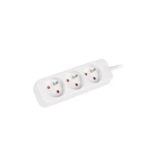 LANBERG Prodlužovací přívod 1.5M 3X klasická zásuvka měď kabel bílý LANBERG Prodlužovací přívod 1.5M 3X klasická zásuvka měď kabel bílý