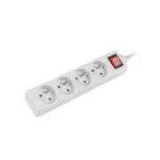 LANBERG Prodlužovací přívod 1.5M 4X klasická zásuvka s vypínačem měď kabel bílý