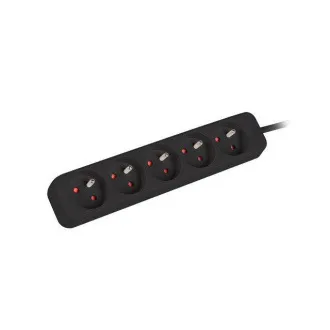 LANBERG Prodlužovací přívod 1.5M 5X klasická zásuvka měď kabel černý LANBERG Prodlužovací přívod 1.5M 5X klasická zásuvka měď kabel černý