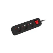 LANBERG Prodlužovací přívod 3M 3X klasická zásuvka s vypínačem měď kabel černý