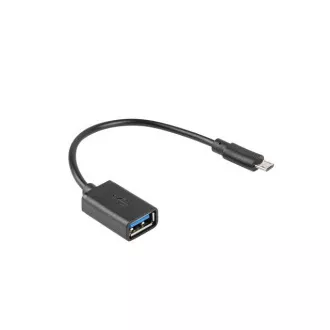 LANBERG USB Micro (M) 2.0 na USB-A(F) adaptér kabel 15CM černý OTG LANBERG USB Micro (M) 2.0 na USB-A(F) adaptér kabel 15CM černý OTG
