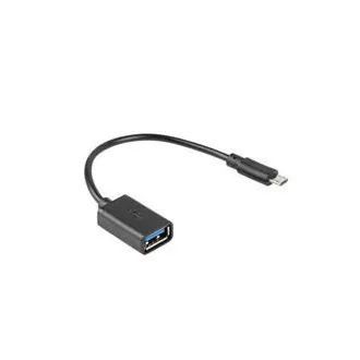 LANBERG USB Micro (M) 2.0 na USB-A(F) adaptér kabel 15CM černý OTG LANBERG USB Micro (M) 2.0 na USB-A(F) adaptér kabel 15CM černý OTG