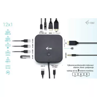 I-tec USB-C HDMI + Dual DP Docking Station with Power Delivery 100 W + i-tec Universal Charger 112 W I-tec USB-C HDMI + Dual DP Docking Station with Power Delivery 100 W + i-tec Universal Charger 112 W