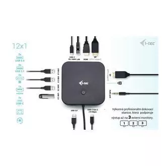 I-tec USB-C HDMI + Dual DP Docking Station with Power Delivery 100 W + i-tec Universal Charger 112 W I-tec USB-C HDMI + Dual DP Docking Station with Power Delivery 100 W + i-tec Universal Charger 112 W