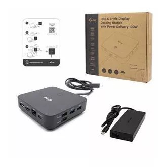 I-tec USB-C HDMI + Dual DP Docking Station with Power Delivery 100 W + i-tec Universal Charger 112 W I-tec USB-C HDMI + Dual DP Docking Station with Power Delivery 100 W + i-tec Universal Charger 112 W