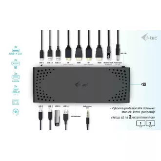 I-tec USB 3.0 / USB-C / Thunderbolt Dual Display Docking Station + PD 100W I-tec USB 3.0 / USB-C / Thunderbolt Dual Display Docking Station + PD 100W