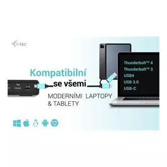 I-tec USB 3.0 / USB-C / Thunderbolt Dual Display Docking Station + PD 100W I-tec USB 3.0 / USB-C / Thunderbolt Dual Display Docking Station + PD 100W