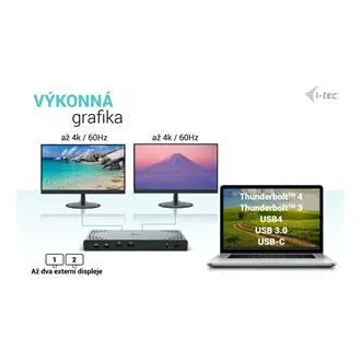I-tec USB 3.0 / USB-C / Thunderbolt Dual Display Docking Station + PD 100W I-tec USB 3.0 / USB-C / Thunderbolt Dual Display Docking Station + PD 100W