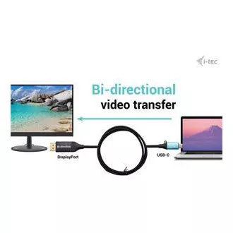 I-tec USB-C DisplayPort Bi-Directional Cable Adapter 8K/30Hz 150cm I-tec USB-C DisplayPort Bi-Directional Cable Adapter 8K/30Hz 150cm