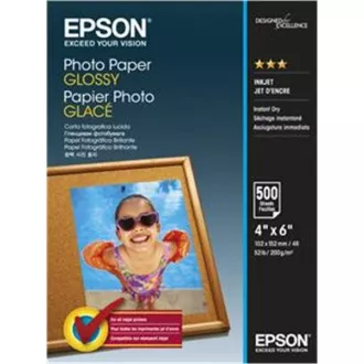 EPSON paper 10x15 - 200g/m2 - 500 sheets - photo paper glossy EPSON paper 10x15 - 200g/m2 - 500 sheets - photo paper glossy