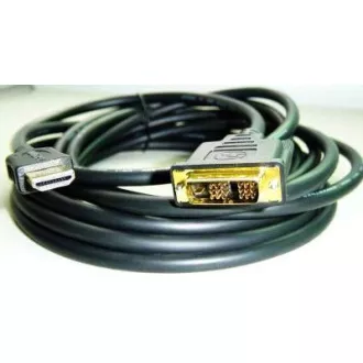 Kabel HDMI-DVI 5m, 1.3, M/M stíněný, zlacené kontakty Kabel HDMI-DVI 5m, 1.3, M/M stíněný, zlacené kontakty